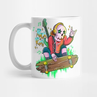 Rock On Skeleton Skateboarding Mug